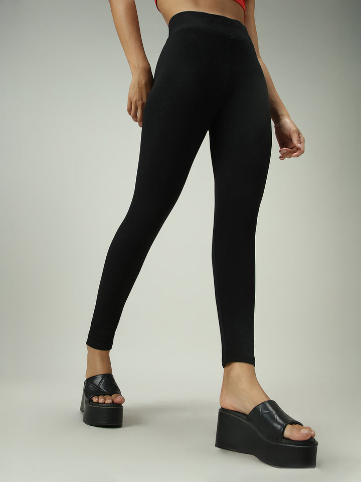Black Criss Cross Waistband Leggings