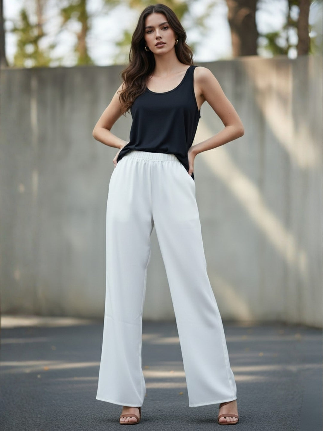 White Wide Leg Pant