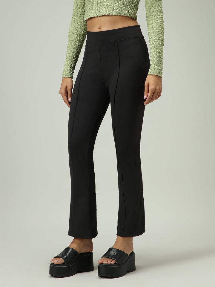 Black Fitted Flared Leggings