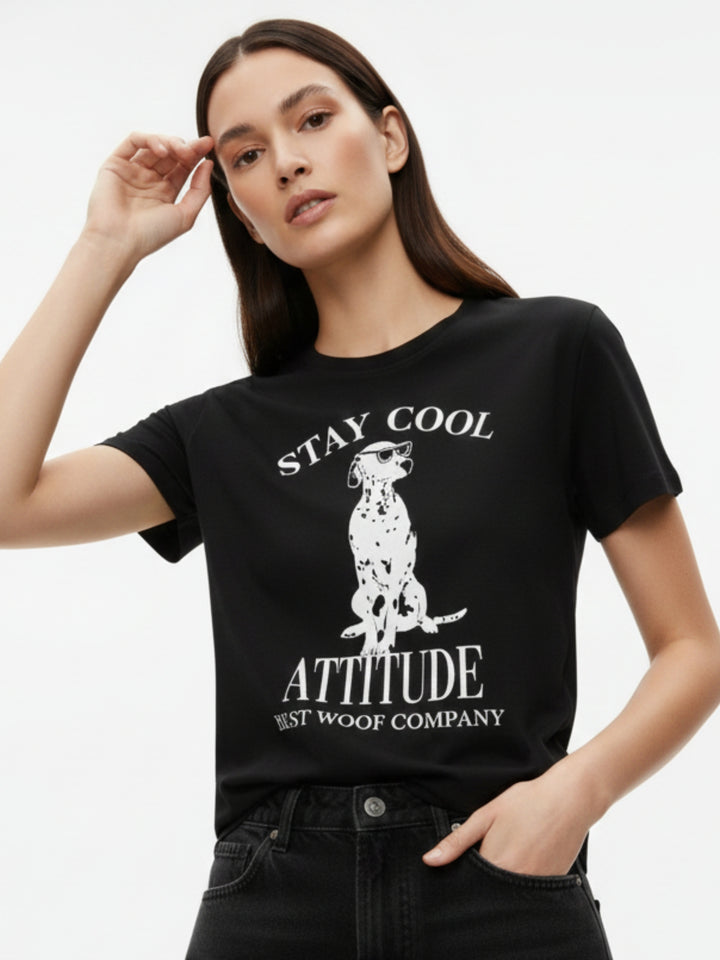 Black Short Sleeves Crew Neck T-Shirt