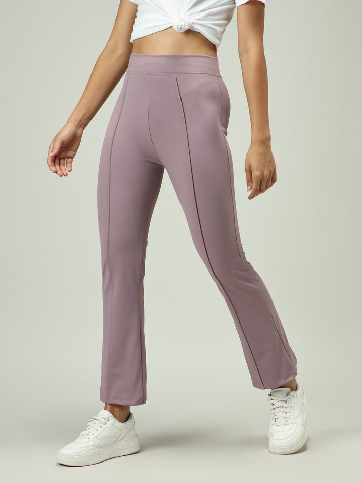 Mauve Fitted Flared Leggings