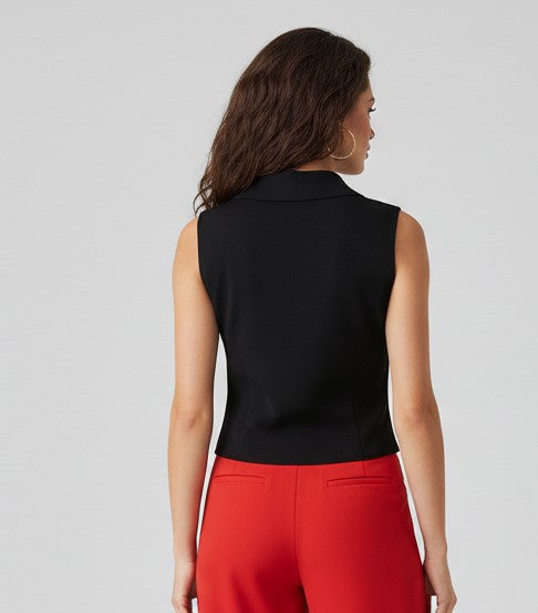 Black Collared Tank Top