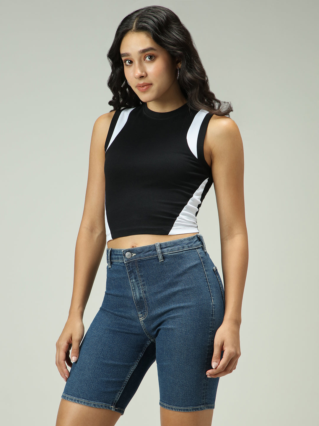 Black Dual Toned Tank