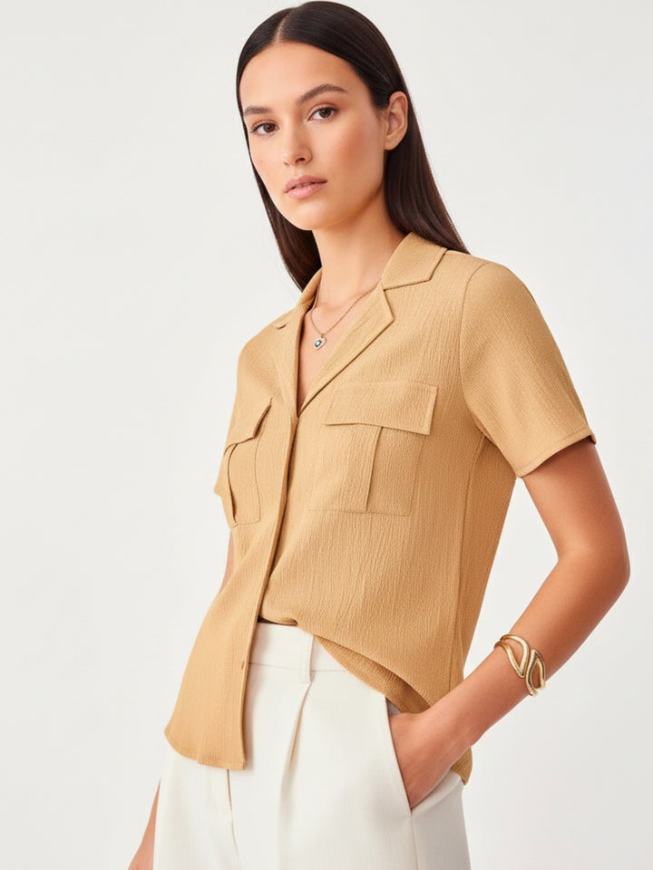 Beige Utility Detail Shirt