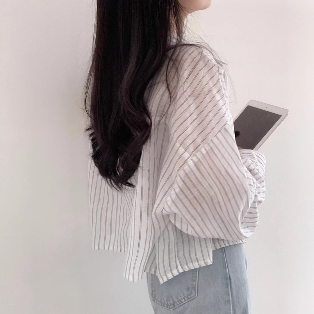 White Cropped Boxy Shirt