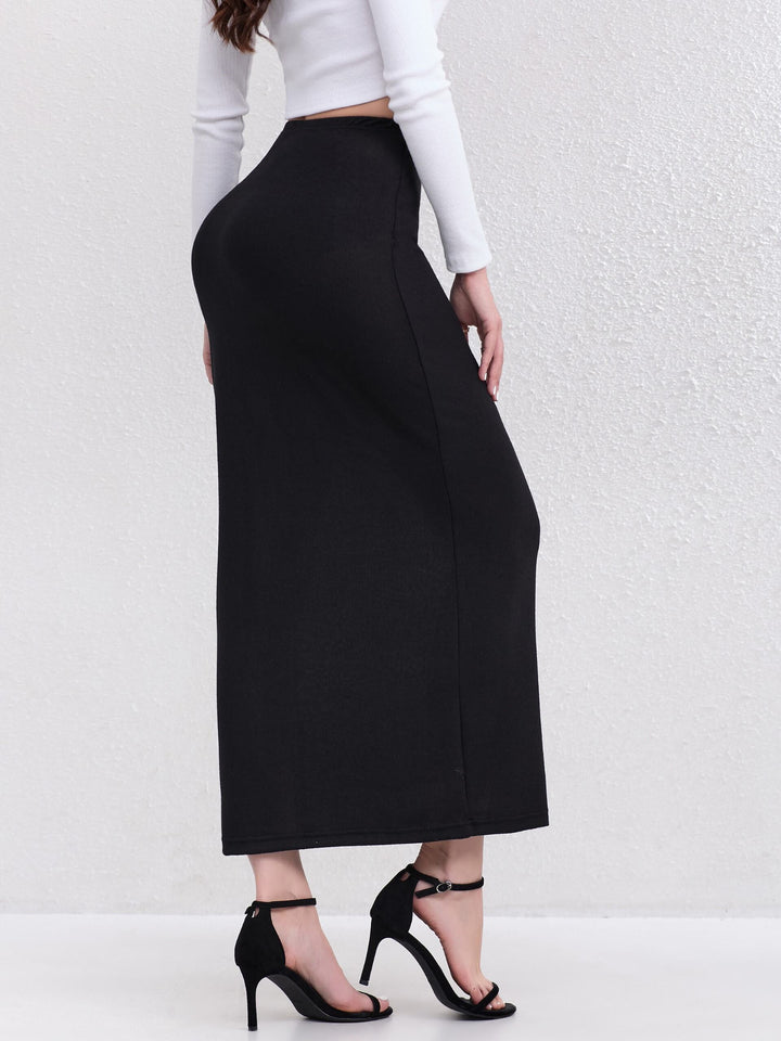 Black Maxi Fitted Skirt