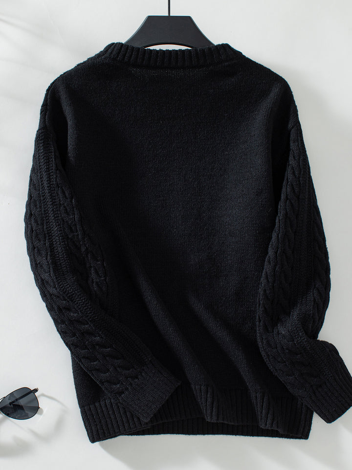 Black Full Sleeves Round Neck Sweater