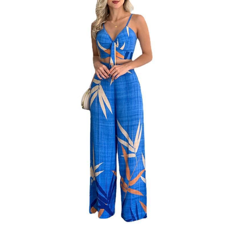 Blue Tropical Print Coord Set