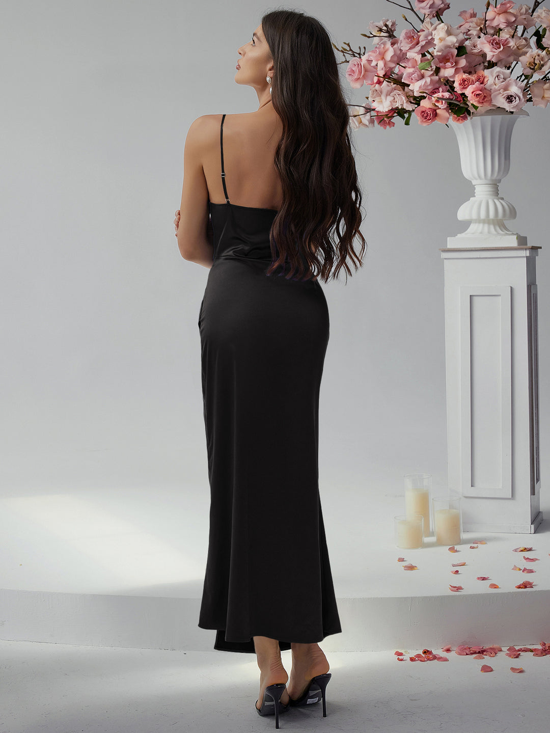 Black Cowl Neck Maxi Dress