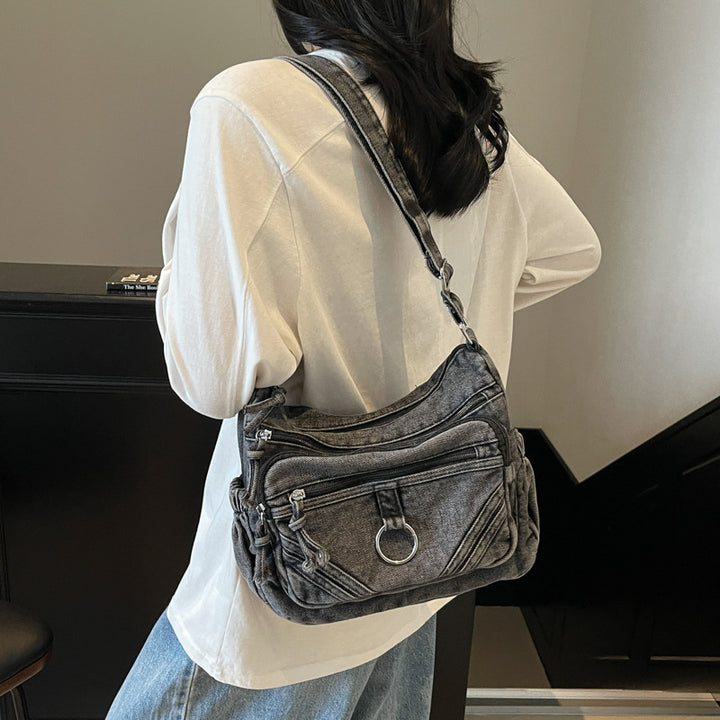 Black Denim Street Utility Bag