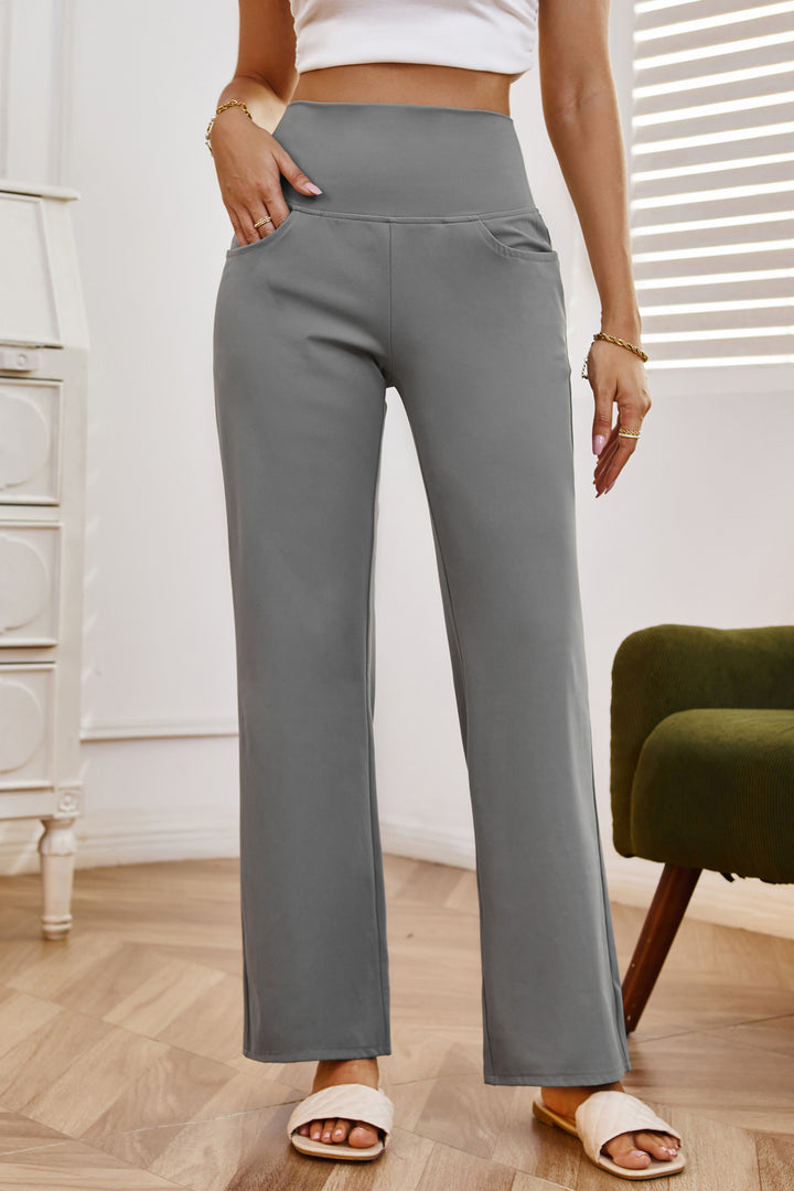 Grey Elasticated Wide Leg Pants
