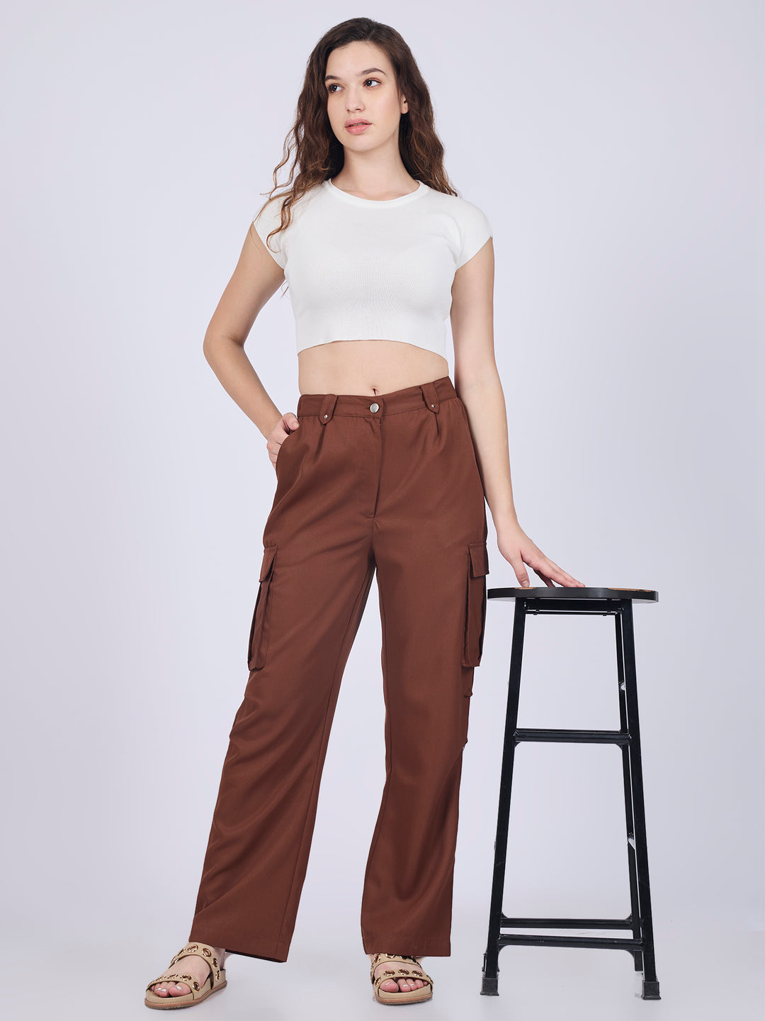 Brown Side Pocket Casual Trouser
