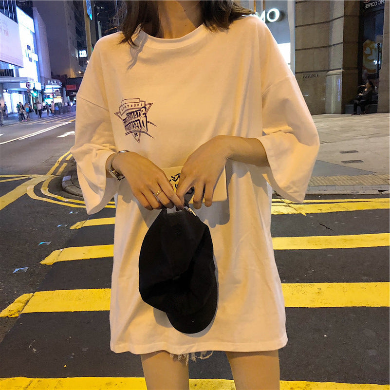 White Graphic Print Tshirt Dress