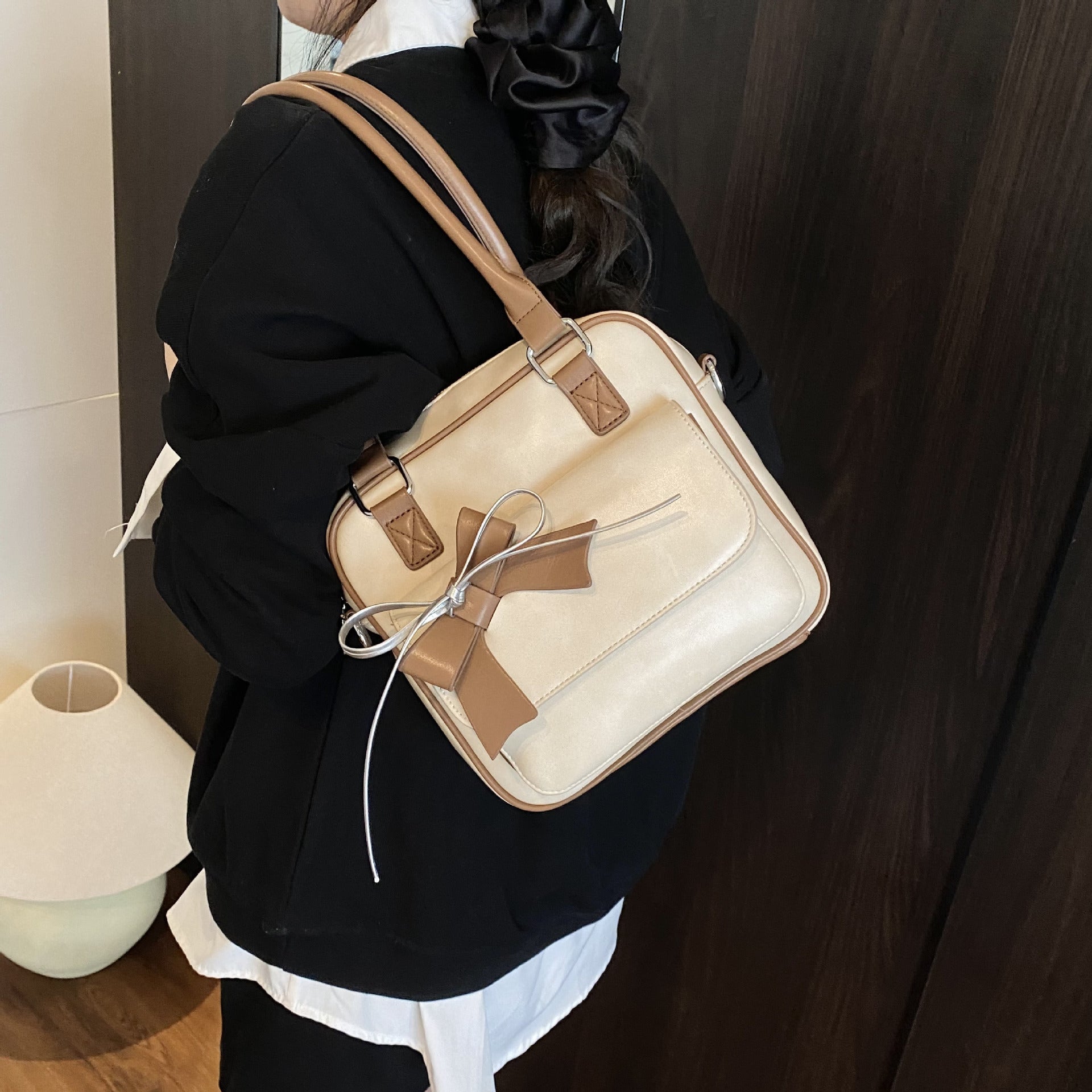 Beige Bow Knot Handbag