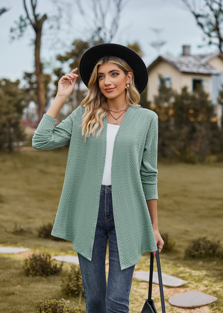 Sea Green Solid Textured Shrug