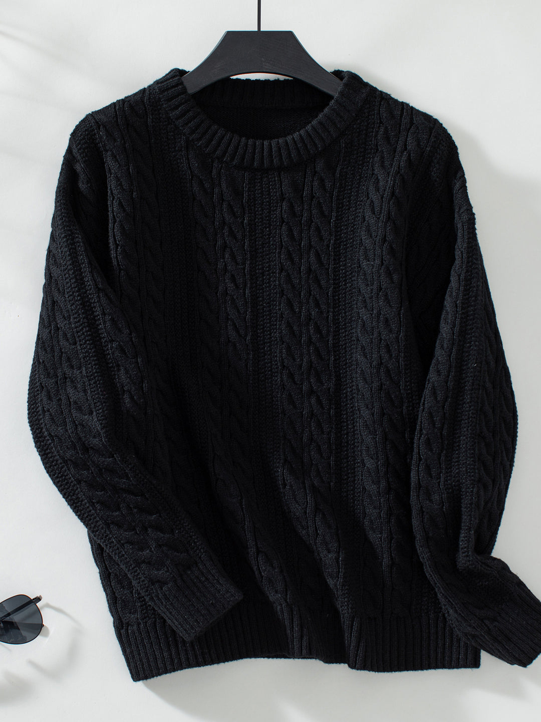 Black Full Sleeves Round Neck Sweater