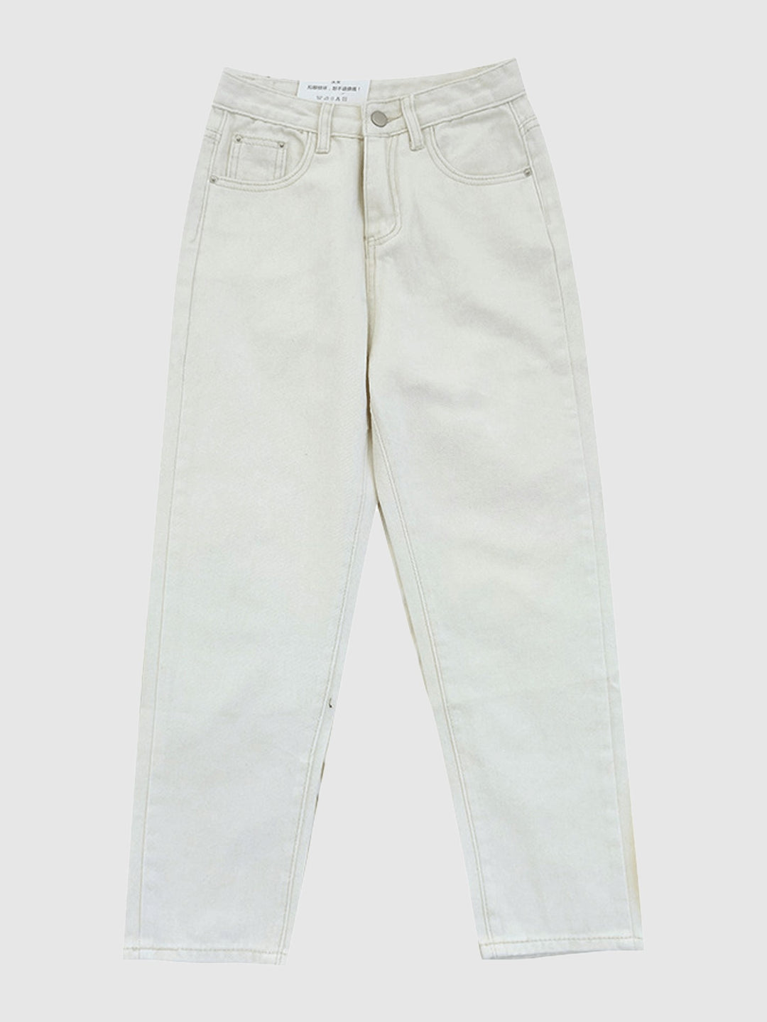 White High Waist Mom Jeans