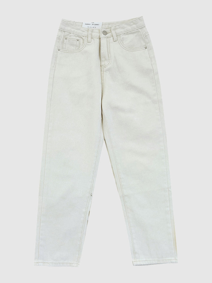 White High Waist Mom Jeans