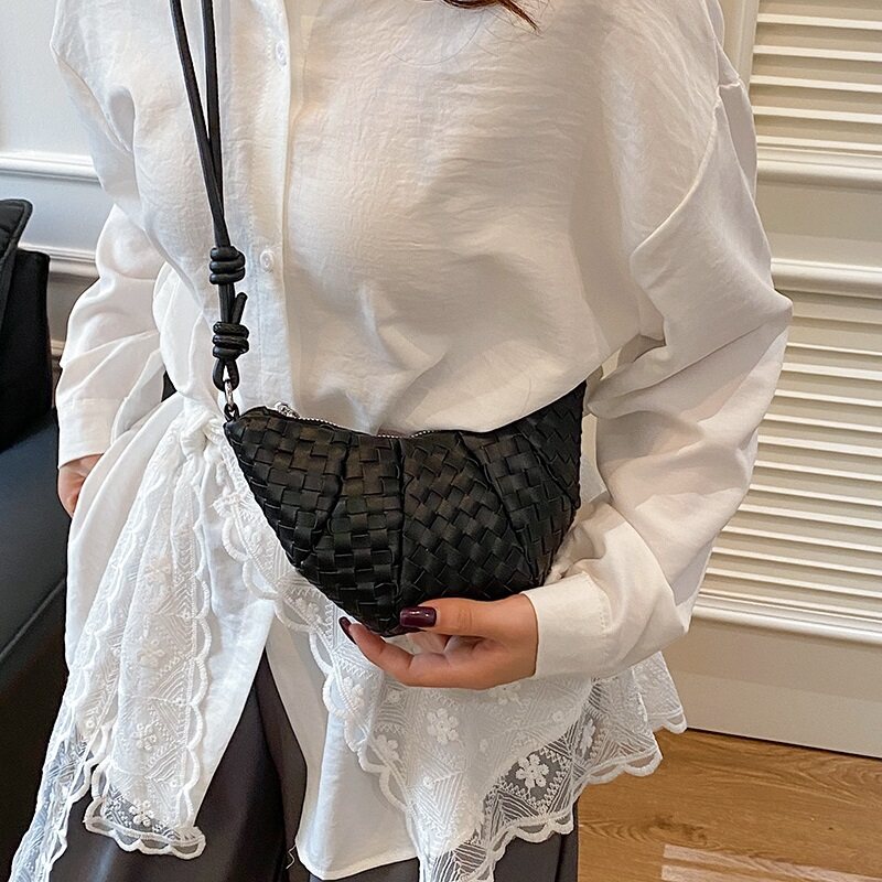 Black Mini Croissant Sling Bag