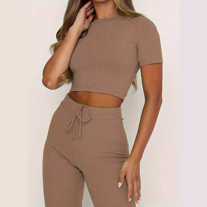 Khaki Ribbed Co-Ord Set