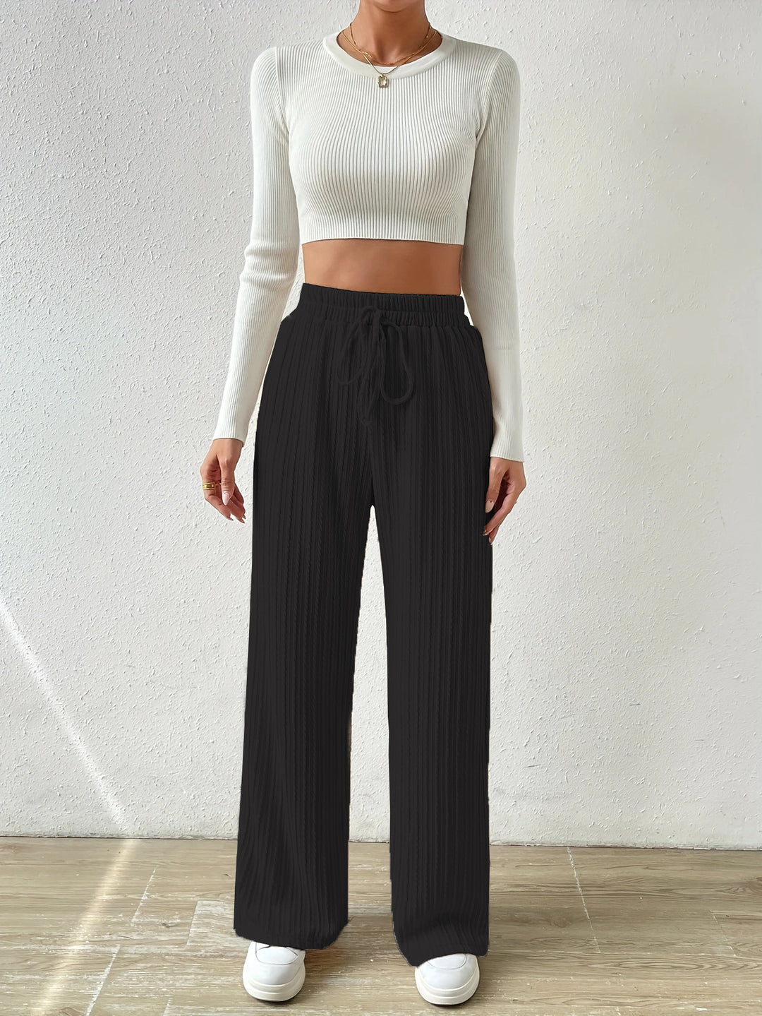 Black Regular Fit Drawstring Joggers