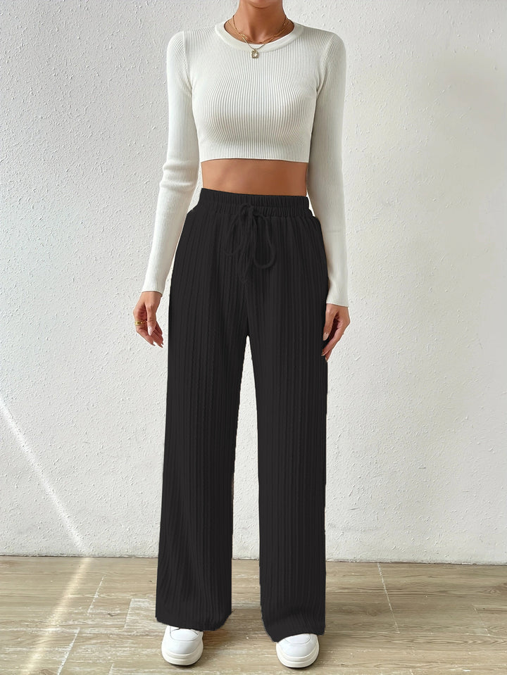 Black Regular Fit Drawstring Joggers