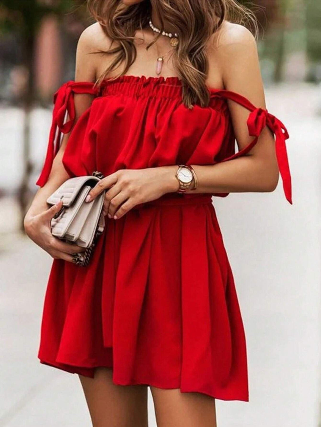 Red Tie Up Vacay Dress