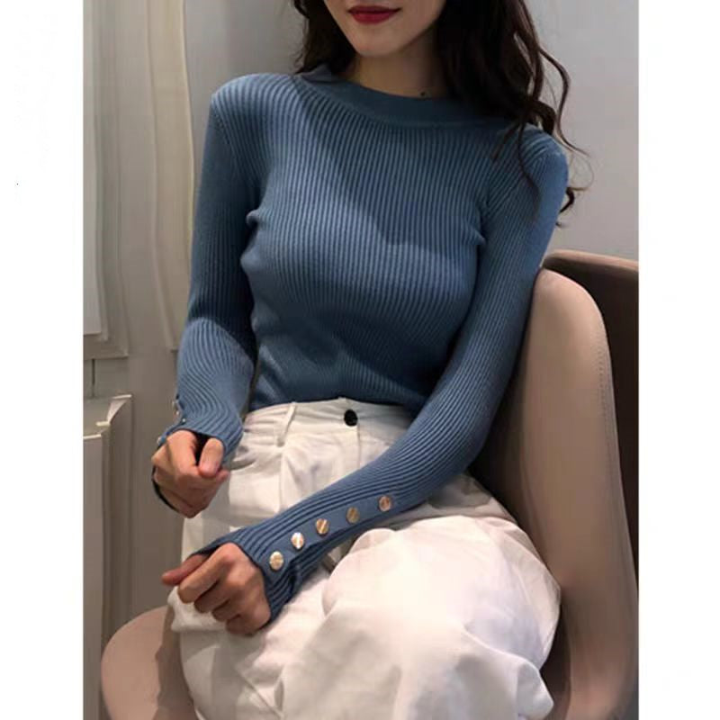 Blue Colour High Neck Top