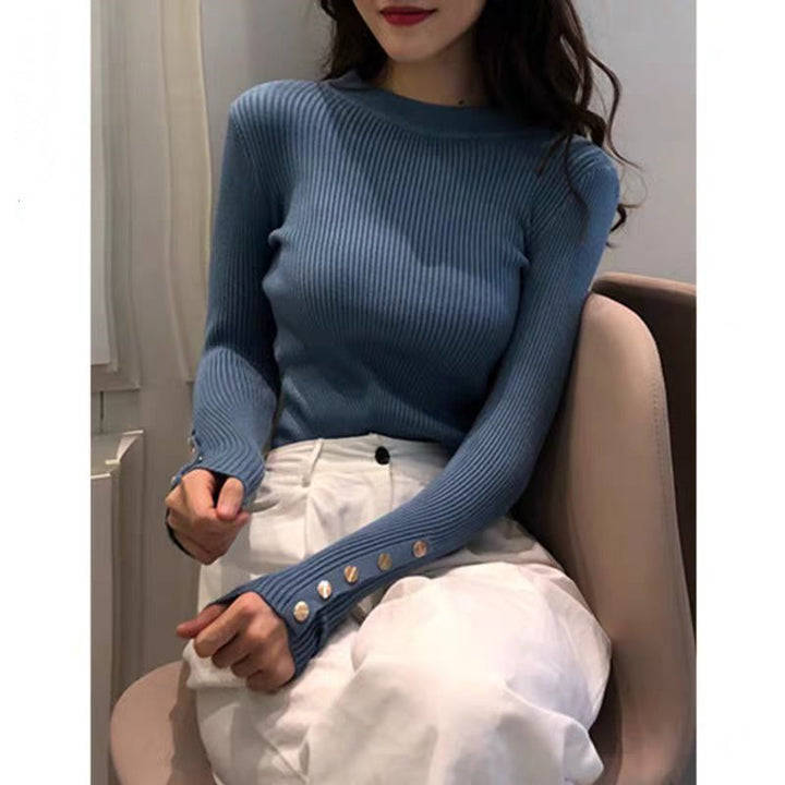 Blue Colour High Neck Top