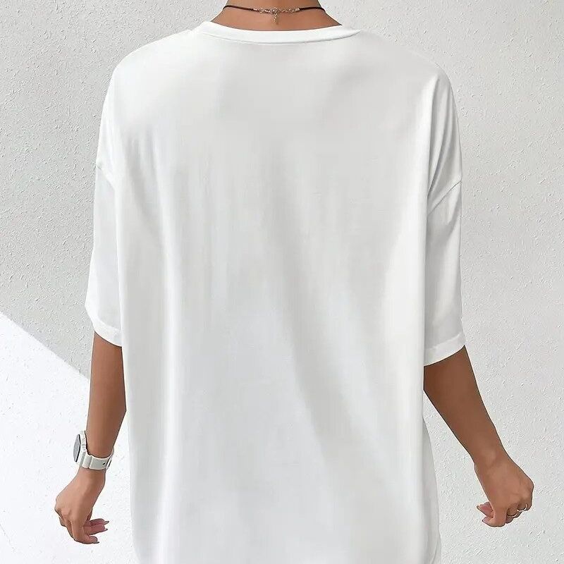 White Chest Print Graphic Tshirt