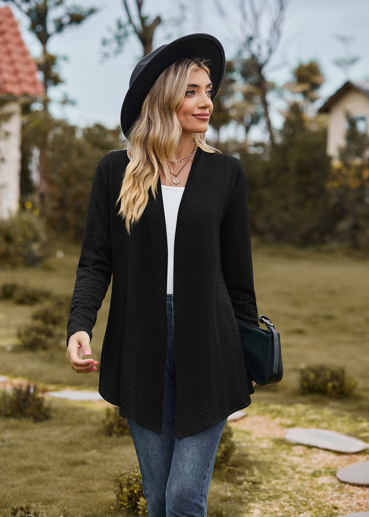 Navy Blue Solid Textured Shrug