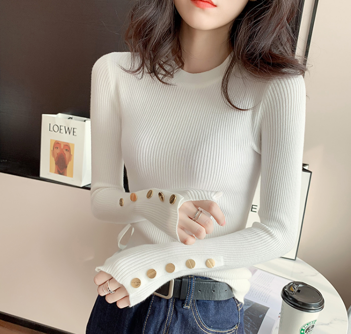 White Colour High Neck Top