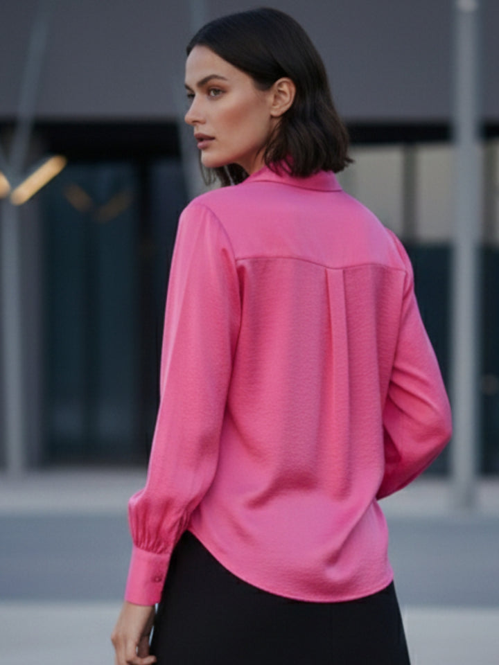 Pink Relaxed Fit Satin Shirt