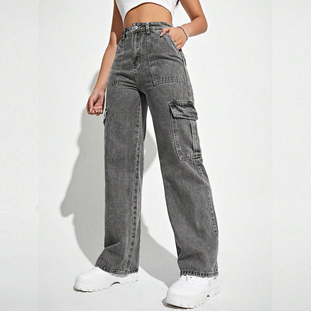 Grey Cargo Pocket Detailed Jeans