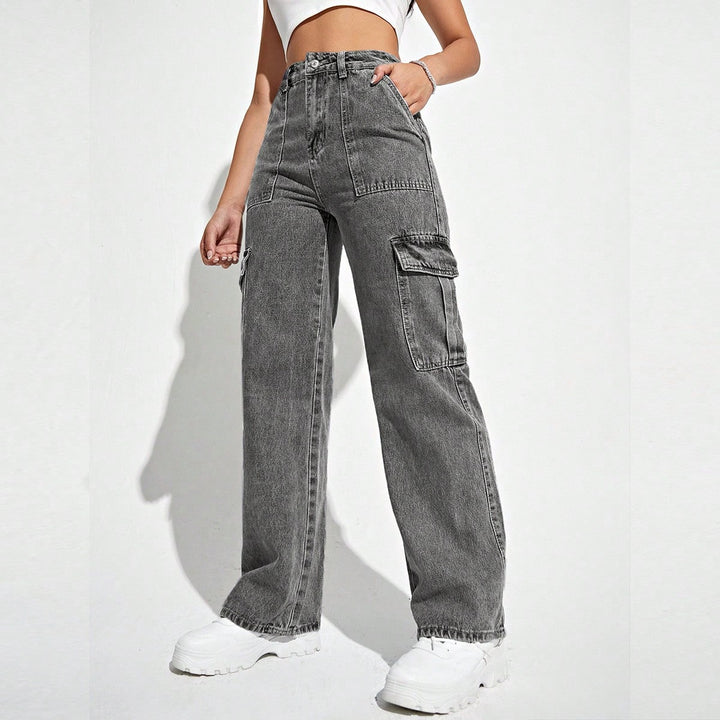 Grey Cargo Pocket Detailed Jeans