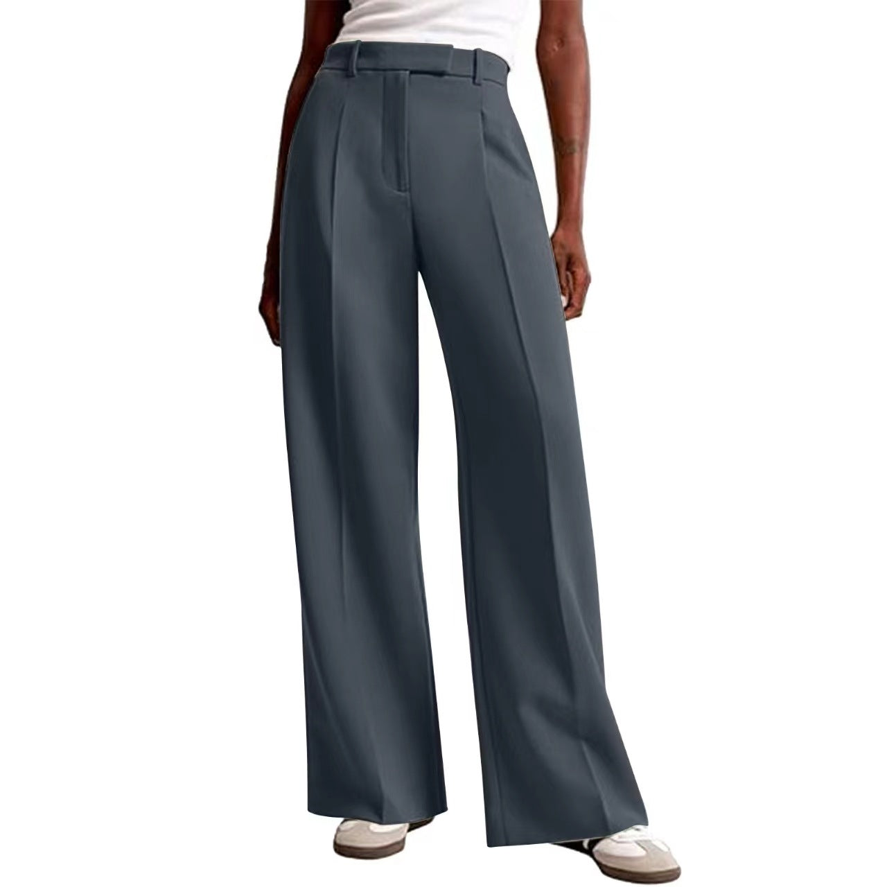 Grey Flap Over Waistband Trouser