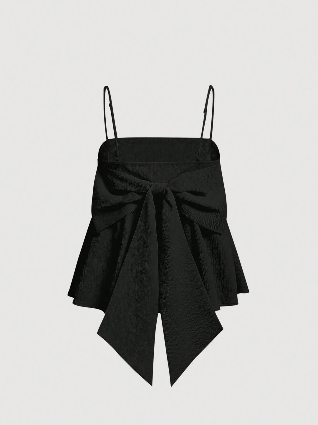 Black Strappy Peplum Top