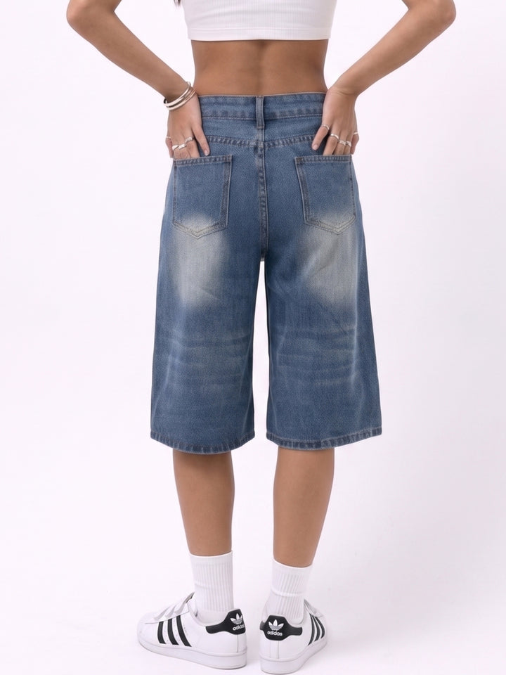 Blue Faded Bermuda Shorts