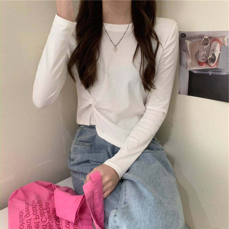 White Asymmetric Hem Top