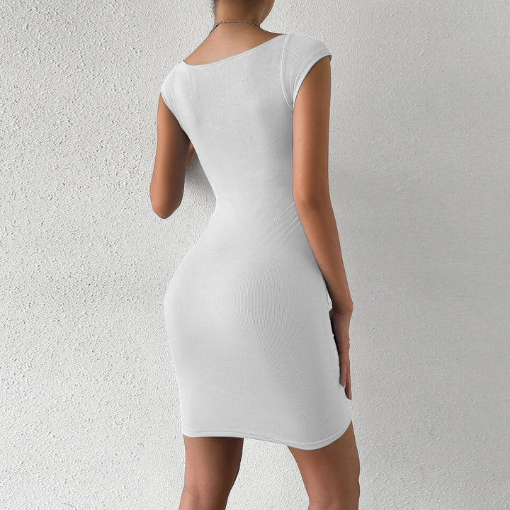 White Wide Strap Sweetheart Neck Dress