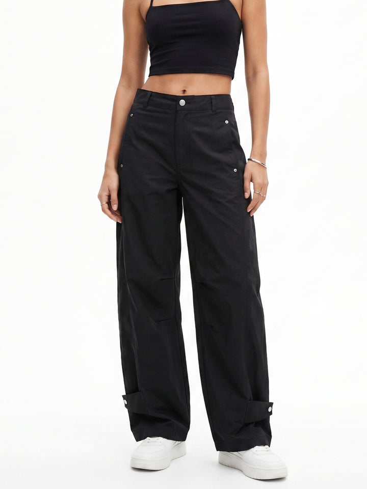 Black Pocket Detail Relaxed Trouser