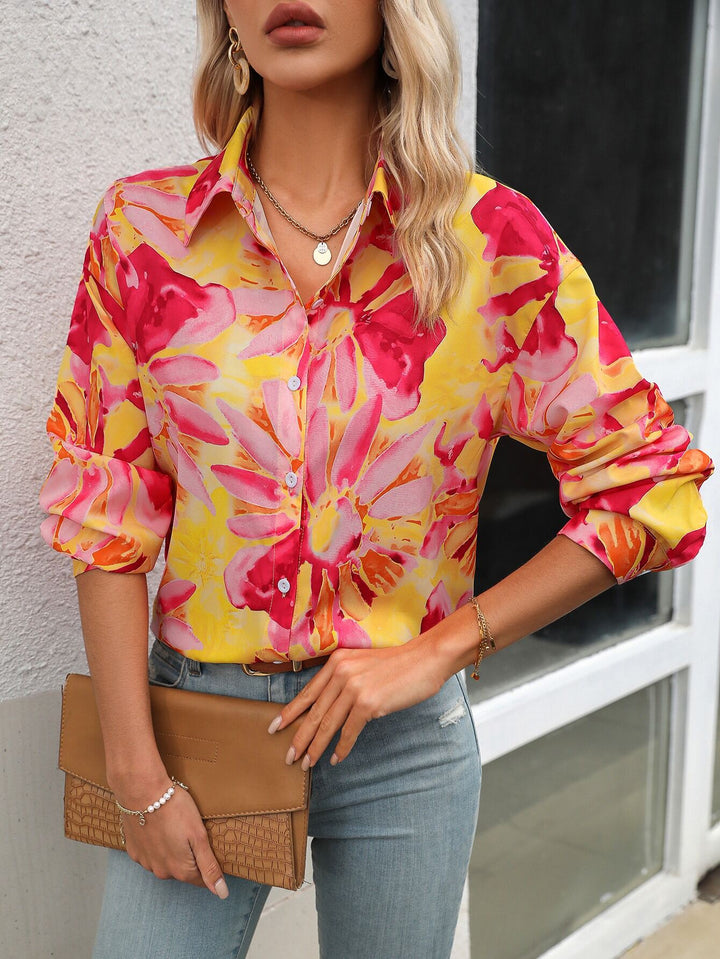 Pink Floral Print Shirt