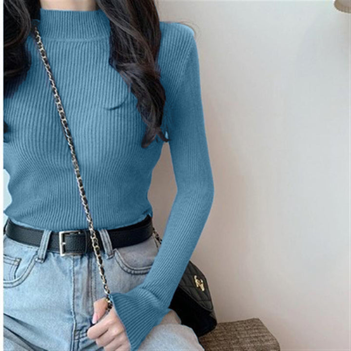 Blue High Neck Top