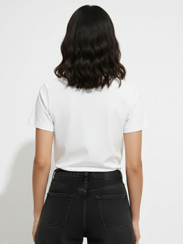 White Short Sleeves Crew Neck T-Shirt