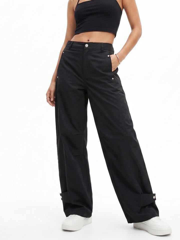 Black Pocket Detail Relaxed Trouser