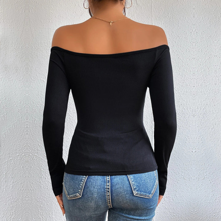Black Full Sleeved Off-Shoulder Top