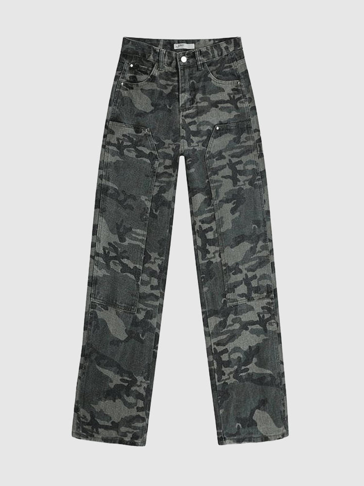 Grey Camoflauge Cargo Denim