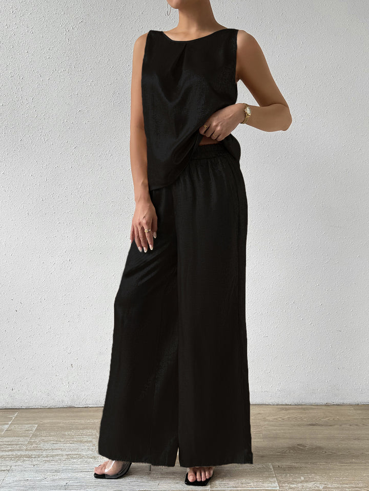 Black Sleeveless Back Cowl Jumpsuit