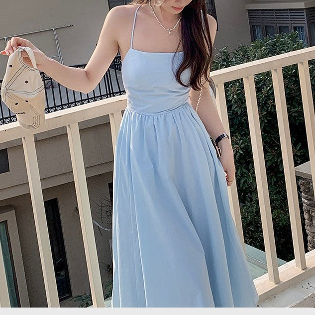 Blue Tube Tiered Maxi Dress