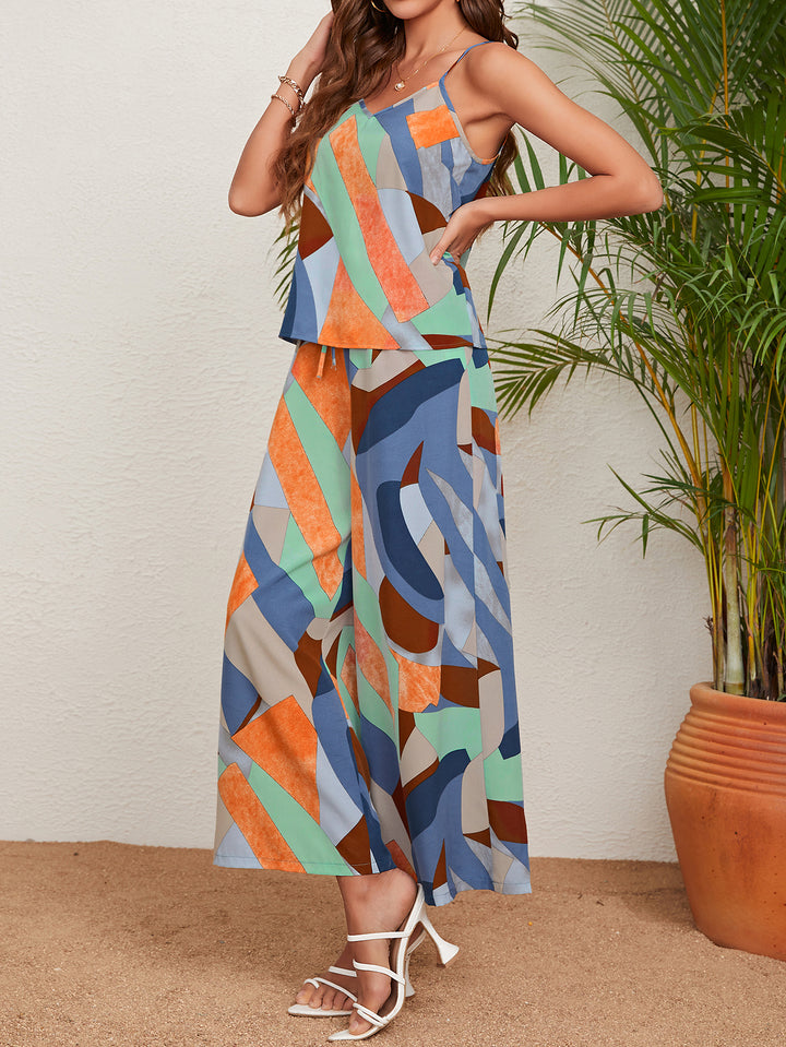 Blue Abstract Print Co-Ord Set
